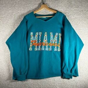 Vintage 90s women's Miami Hurricanes oversized boxy college crewneck sweatshirt
